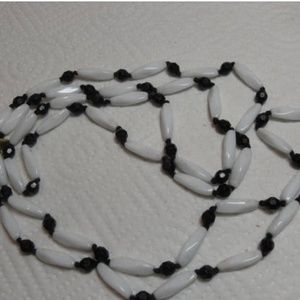 Austrian Opaque Black and white crystal necklace